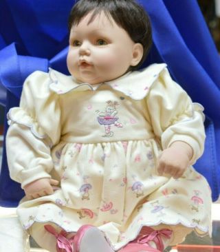 Retired Adora Name Your Own Baby 18 " Weighted Doll Brown Hair Green Eyes Cute