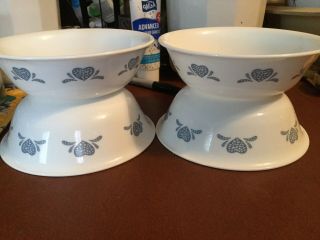 Corelle Blue Hearts Set Of 4 Cereal Bowls 6 - 1/4 "