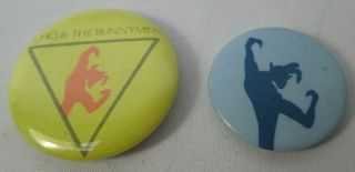 Echo And The Bunnymen Vintage 2 X 1980s Us & Uk Badges Pin Buttons Punk Wave