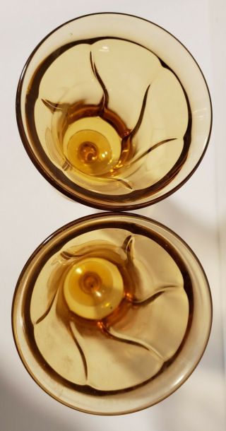 Vintage Fostoria Iced Tea Goblet Glass Jamestown Pattern Amber Set of 2 3