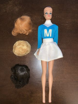 Vintage 1960s Barbie Fashion Queen Doll With 3 Wigs By Mattel