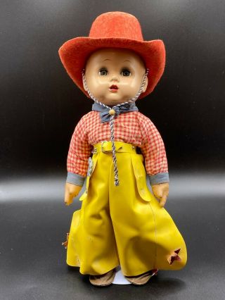 Imperial Crown Vintage 1950s Cowboy Baby Doll Magic Skin Vinyl Body