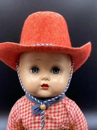 Imperial Crown Vintage 1950s Cowboy Baby Doll Magic Skin Vinyl Body 2