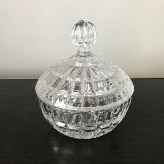 Glass Cut Crystal Sugar Bowl With Lid Domed Top 402
