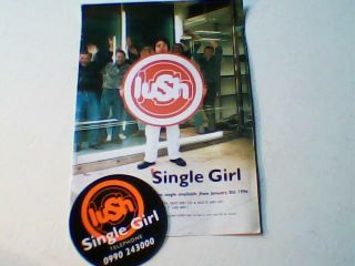 Lush Single Girl Tour Flyer And Sticker (jan 1996 Tour)