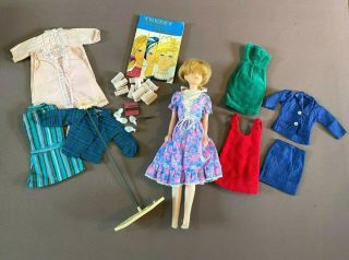 Vintage Tressy Doll With Key Stand & Several Dresses Leaflet Curlers Etc