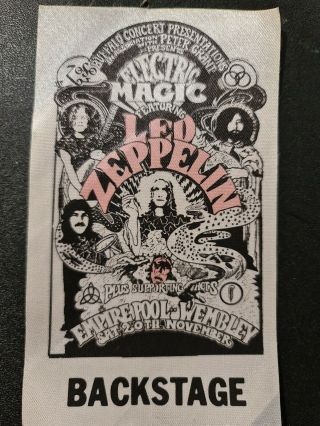 Led Zeppelin Empire Pool Wembley 20th November Electric Magic Backstage Satin.