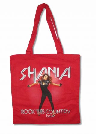 Shania Twain Rock This Country Tour Red Tote Bag Official Merch