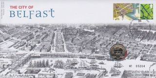 Gb Stamps First Day Cover 2011 The City Of Belfast With £1 Coin Rare