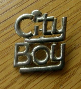 City Boy Vintage Cast Metal Pin Badge From The 1970 