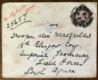 Gb 1901 Boer War Cover - To Army Post Office South Africa 