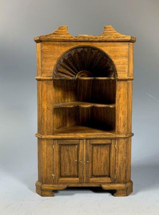 Ed Norton Artisan 1:12 Dollhouse Miniature 18th Georgian Corner Cabinet
