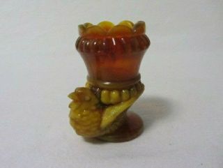 Boyd Art Glass Orange Spice Slag Bird Chick Toothpick B In Diamond Uranium 96