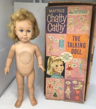 Vintage 1959 - 1960 Mattel Chatty Cathy Doll Box 681 Ideal Not
