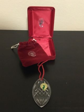 Waterford Crystal Glass Christmas Ornament Decoration With Bag & Box Ireland