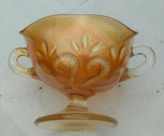 Dugan Carnival Glass Marigold Ruffled Bonbon Dish Question Mark 1904 - 1931