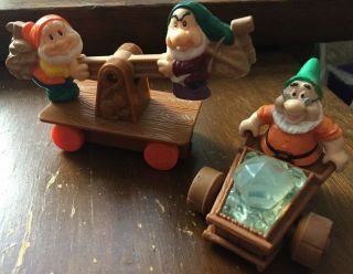 Disney Snow White And The Seven Dwarfs Mine Rail Car & Wheelbarrow Toys