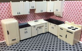 Youngstown Mullins Ideal 12 Pc Kitchen Vintage Dollhouse Furniture Renwal 1:16