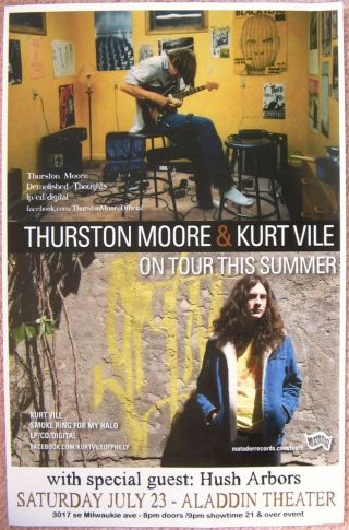 Thurston Moore & Kurt Vile 2011 Gig Poster Portland Oregon Concert