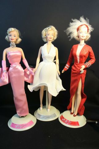 Barbie As Marilyn Monroe - 3 Dolls Rfb - 7 Year Itch - Blondes - Diamonds