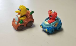 Set Of 2 Sesame Street Workshop 2012 Hasbro Cars Toy Figures,  Big Bird & Elmo