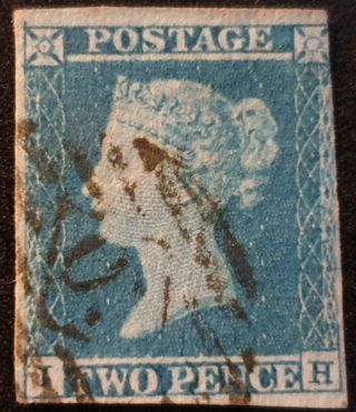 Duzik: Gb Qv Sg14 2d Blue I - H Stamp (no980)