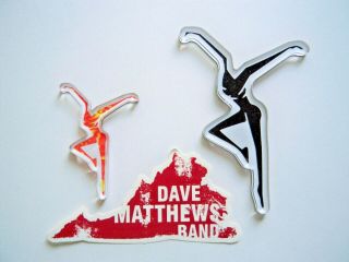 Set Of 2 Dmb - Dave Matthews Band Fire Dancer 3 " & 5 " Magnets Plus Bonus Sticker