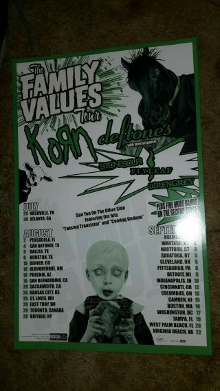 Korn - The - Family - Values - Tour - 1 Poster - 11x17 Inches - Nmint