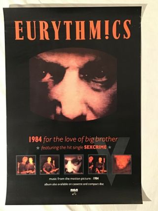 Eurythmics 1984 Promo Poster For The Love Of Big Brother Sexcrime Rca Records
