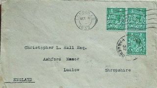 Great Britain 1932 Cover To Ludlow With 2 Types London F.  S.  Paquebot Cancels