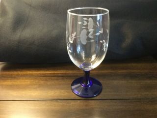 Princess House Heritage Blue Stem Iced Tea Goblet 6 3/4 " Glasses 17oz - B40/35