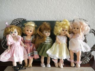 5 Vintage Walker Dolls (2 Are Tiny Twinkle Ballerinas)