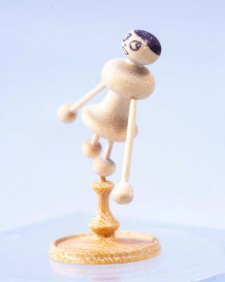 Dollhouse Miniatures David Krupick Handmade Wooden Spinning Doll Rotates