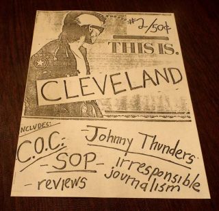 Johnny Thunders - " This Is Cleveland " 2 - Punk Rock Fanzine 1986 Cleveland,  Oh