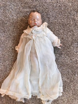 Vintage Rare Htf F & B Effanbee Babyette Patsy Compo Cloth Closed Eye Baby Doll