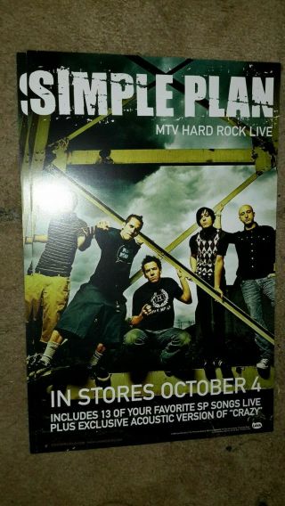 Simple - Plan - Mtv - Hard - Rock - Live - 1 Poster - 2 Sided - 11x17in.  - Nmint