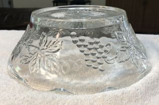 Anchor Hocking Glass Clear Grape Punch Bowl Base Stand