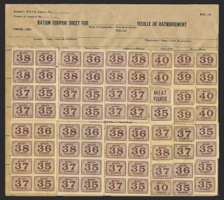 Canada Revenues Ez,  Storekeeper’s Coupon Sheet For Meat,  With 72 Coupons.