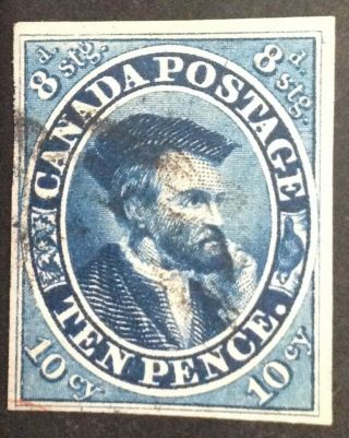 Colony Of Canada 1852 - 59 7 10d Blue Stamp Vfu
