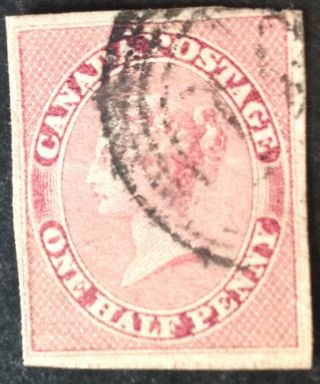 Colony Of Canada 1852 - 59 Half Penny Rose Stamp Vfu