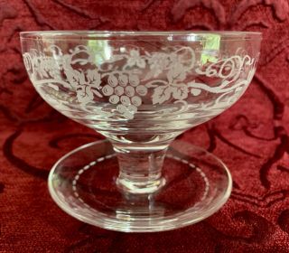 Stuart Crystal,  Grapes & Grapevine - Compote With Under Saucer - England