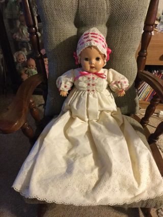 Vintage Composition And Cloth Body 21 Inch Baby Doll Circa 1920’s.
