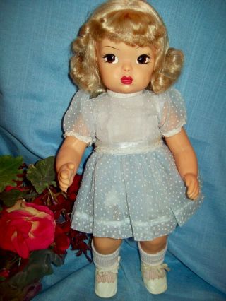 Pretty Vintage 16” Terri Lee Tagged Sheer Blue Dress