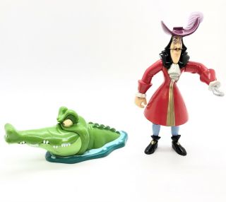 Disney Peter Pan Captain Hook & Tick Tock Crocodile Pvc Figures