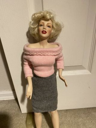The Franklin Marilyn Monroe Sweater Girl Porcelain Collector Doll 2