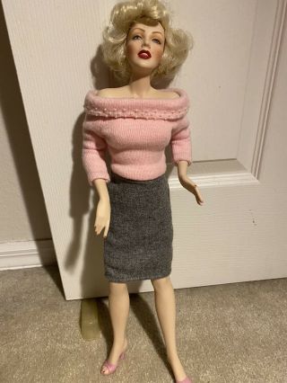 The Franklin Marilyn Monroe Sweater Girl Porcelain Collector Doll 3