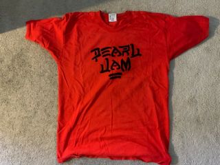 Vintage Pearl Jam Concert Red T Shirt Sz Men 