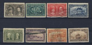 8x 1908 Quebec Tercent.  Stamp Set 1/2c To 20c 2x Mh 3x Mng 3x Gv = $736.  00
