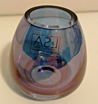 Lsa International Handcrafted Mouthblown Iridescent Poland Glass Vase