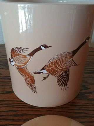 Vintage Libbey " Geese In Flight " Ice Bucket With Lid